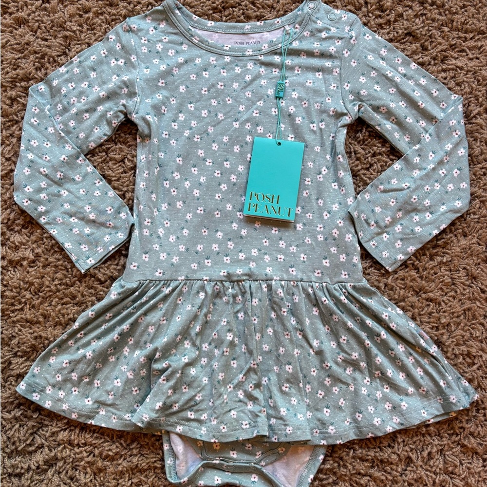 Posh Peanut Green Floral Dress